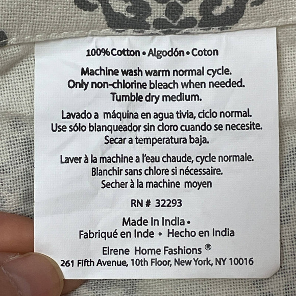 Elrene Home Fashions Cloth Napkins 4 Set 100% Cotton Abstract Floral Gray Cream - Picture 3 of 5